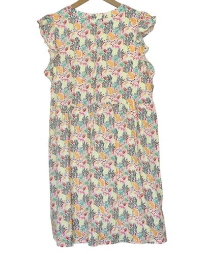 Vestido LOFT Paradise Estampado Tropical Safari Manga Botón Volantes Talla Mediana - Imagen 3 de 6
