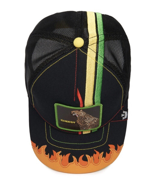 Goorin Bros DANGEROUSLY CHEESY CHEETA SUPERCHARGED CAPSULE Trucker Hat Cheesy Cheetah Hat Goorin Bros The Farm Trucker Supercharged  main image 4