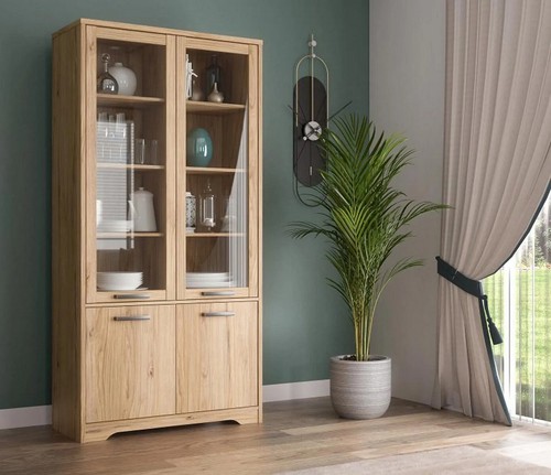 Vitrine JOADAKIS JDKV721 Wohnzimmerschrank 94x192x42cm Vitrinenschrank 4 Türen - Bild 3 von 7