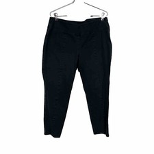 Eileen Fisher Black Wash Pull On Stretch Side Zip Straight Pants Size M Casual