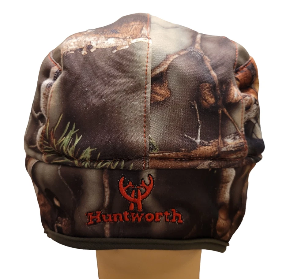 Huntworth Real Tree Camo Hunting Hat Cap Large Ear Flaps Oak Tree Fleece Lining - Image 3 of 4