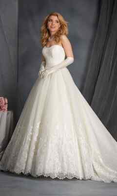 NWT Alfred Angelo Ivory Sash with Jewels Size 3X 896118 SASH-5010 Alfred Angelo Wedding Sash Rear Tie Ivory/white Flowers No  main image 3