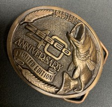Zebco 40th Anniversary 1949-1989 Limited Edition Fish metal belt buckle