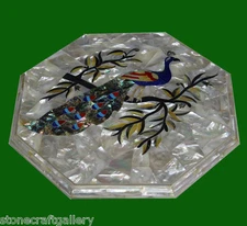 18" Marble Coffee Table Top Inlay Handicraft Work Home Decor & Garden