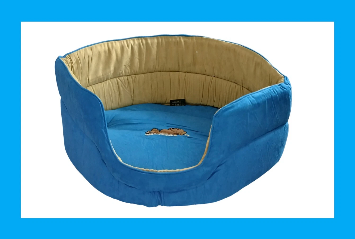 Ovel Pet Bed Large 32"/81cm Snoozzzeee /Puppy Bed Basket /Blue