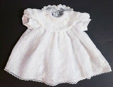 Vintage I'm Wearing Kloz White Lace Toddler Girl's Dress Made In USA Size 12 M