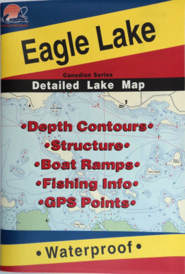 Eagle Lake (Ontario) Detailed Fishing Map, GPS Points, Waterproof, Depth #Q280