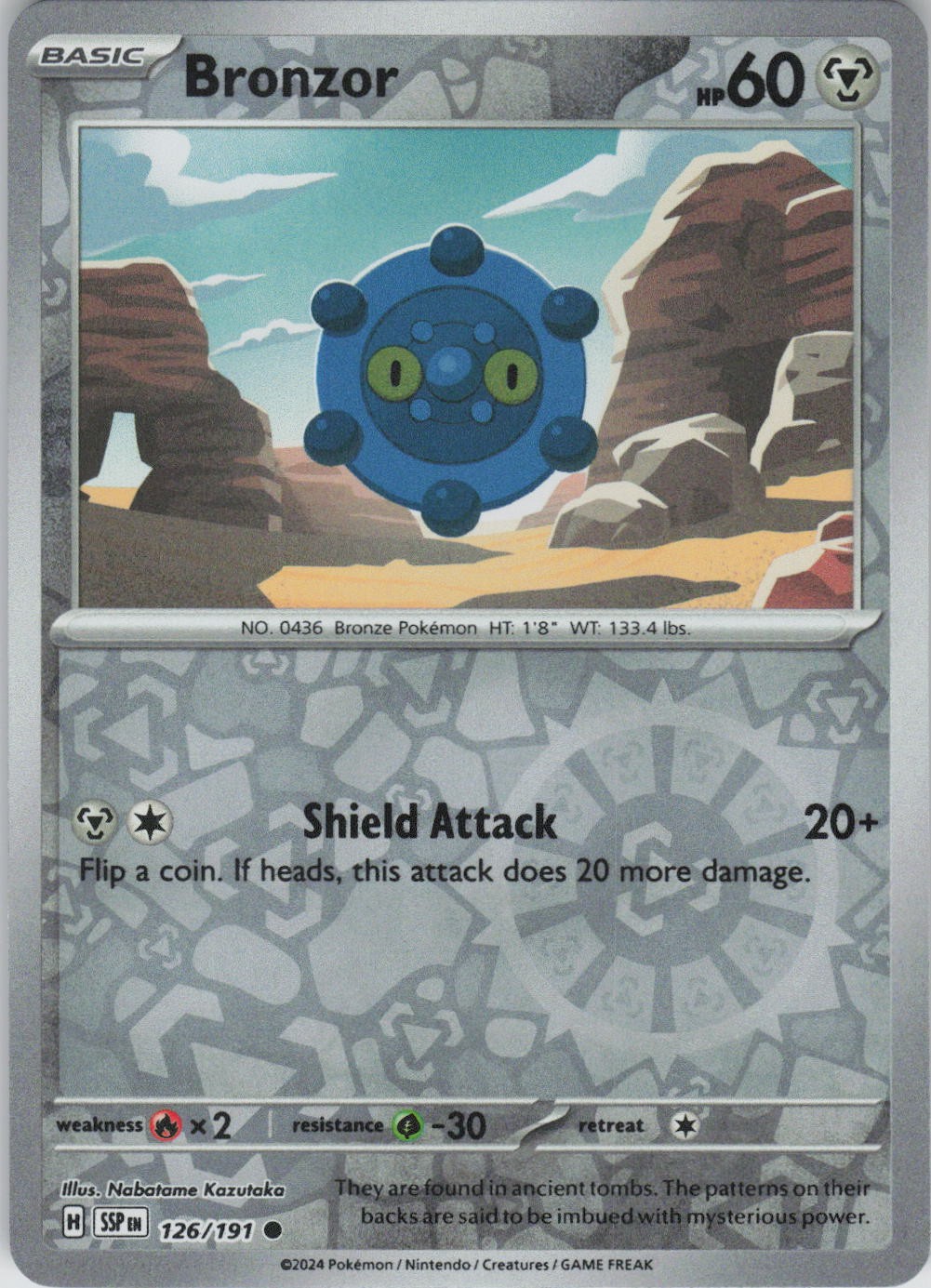Bronzor 126/191 Common Surging Sparks Pokemon Reverse Holo Near Mint