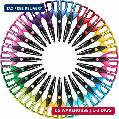 24 Pack Craft Scissors 6.5 Inch Decorative Edge for Arts and Crafts Zig Zag Safe