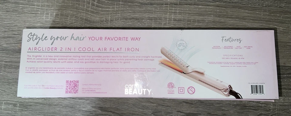 Cortex Beauty Air Glider 2 in 1 Cool Air Iron  Curl & Straighten - New in Box - Image 4 of 4