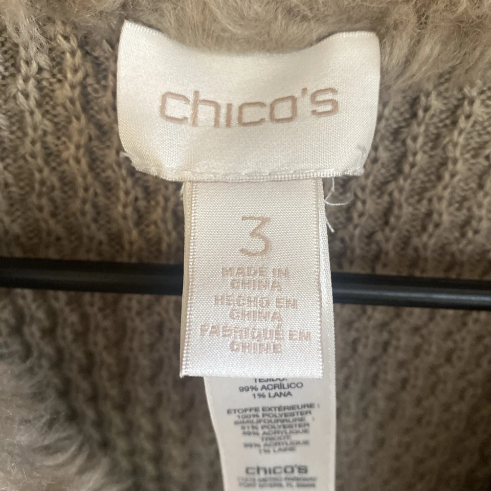 Chicos Mujer Sin Mangas Chaleco Abombado Chaqueta Cuello Piel Sintética Talla XL 3 Marrón Tostado Foto 2 de 3