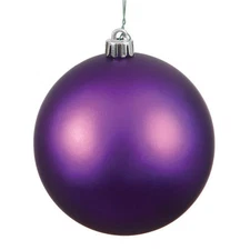 Vickerman N590726DMV Plum Matte UV Drilled Ball Ornament  2.75 in. - 12 per Bag