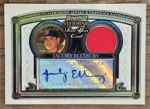 Jacoby Ellsbury [Autograph Relic] #BS-JE 2005 Bowman Sterling card