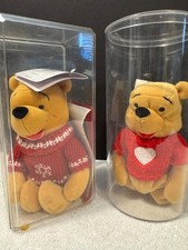 Snowflake Sweater Winnie the Pooh 8  Disney Mini Bean Bag x2 SEALED IN CASE 1998