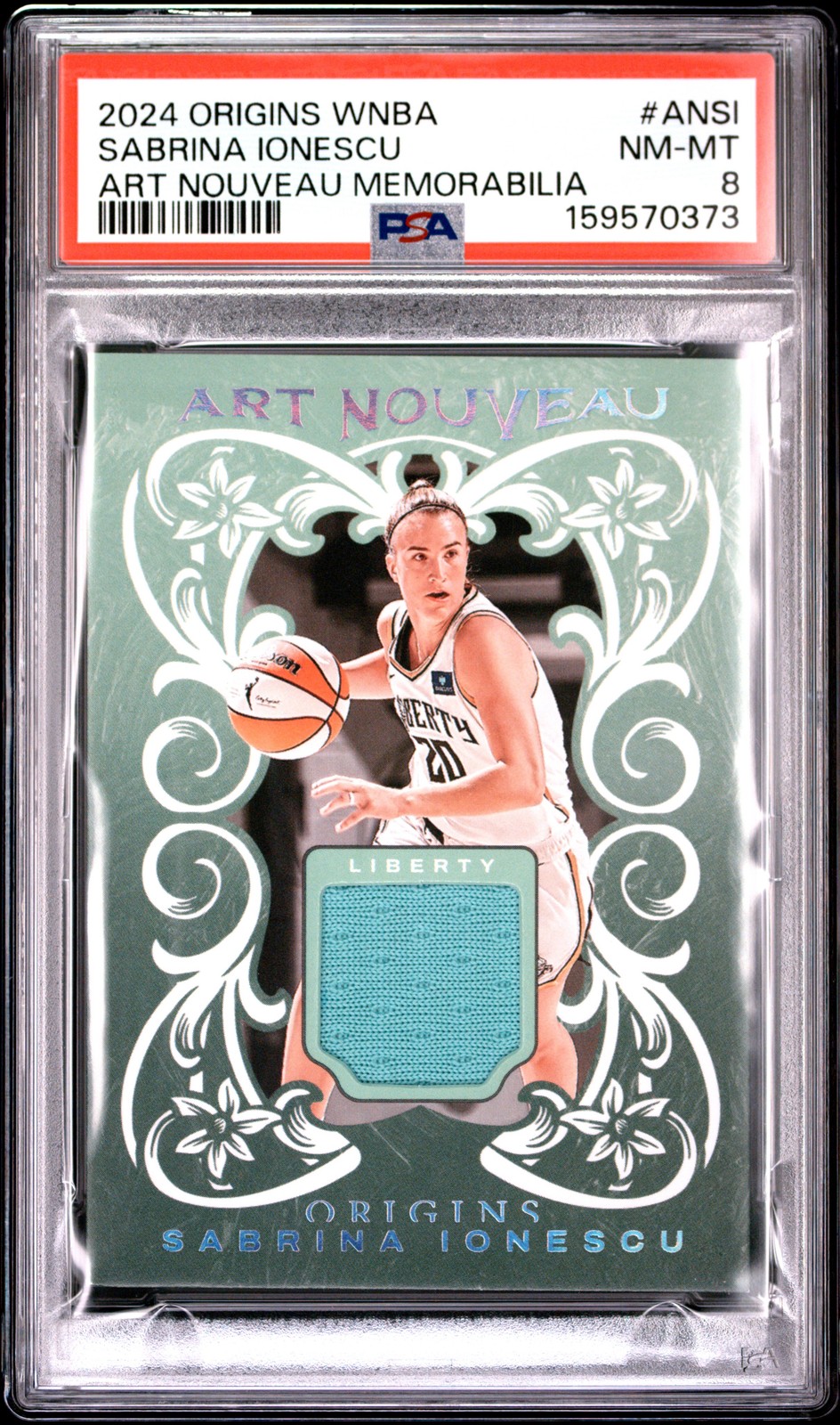 2024 PANINI ORIGINS WNBA ART NOUVEAU MEMORABILIA #ANSI SABRINA IONESCU PSA 8 view 1