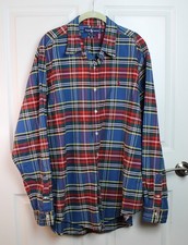 Men's VTG 90s Ralph Lauren POLO Cotton Canvas Plaid Button Up Multicolor Sz 2XL
