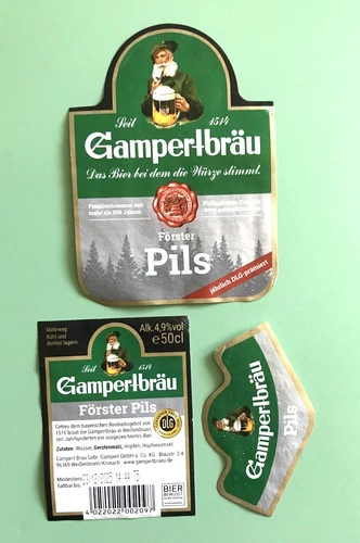 Beer label, GAMPERTBRÄU, Forester-Pils, Weißenbrunn/Upper Franconia/BY #1697#