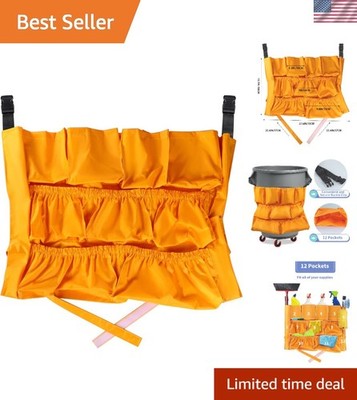 12 Pockets Trash Can Caddy Bag, Garbage Bin Caddy Organizer for Cleaning Tools a