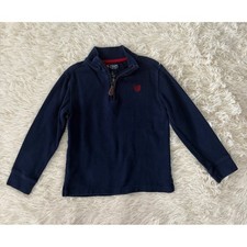 Chaps Boys 1/4 Zip Pullover Red Logo Navy Blue Top Kids Size 5