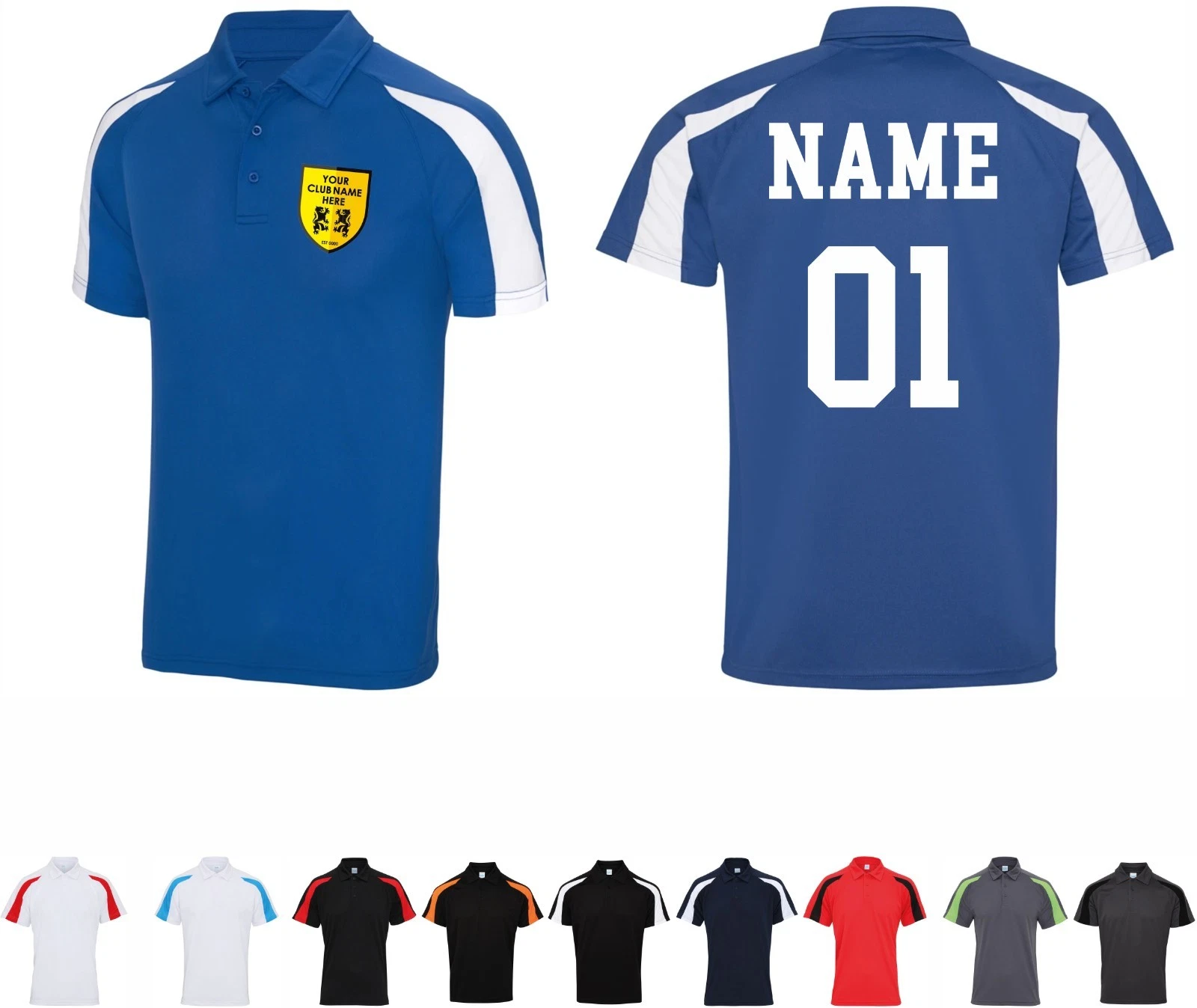 Personalized Football Polo Shirt Custom Badge Name Contrast Sports Team Training
Opens in a new wind