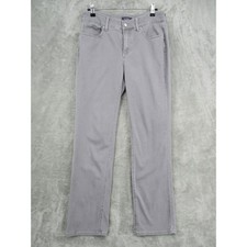 NYDJ Marilyn Straight Jeans Women 8 Petite Gray Lift Tuck Slimming Stretch Denim