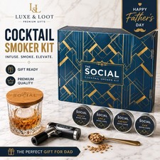 Cocktail Smoker Kit w/Torch Wood Chips Whiskey Bourbon Gift Set For Dad NEW