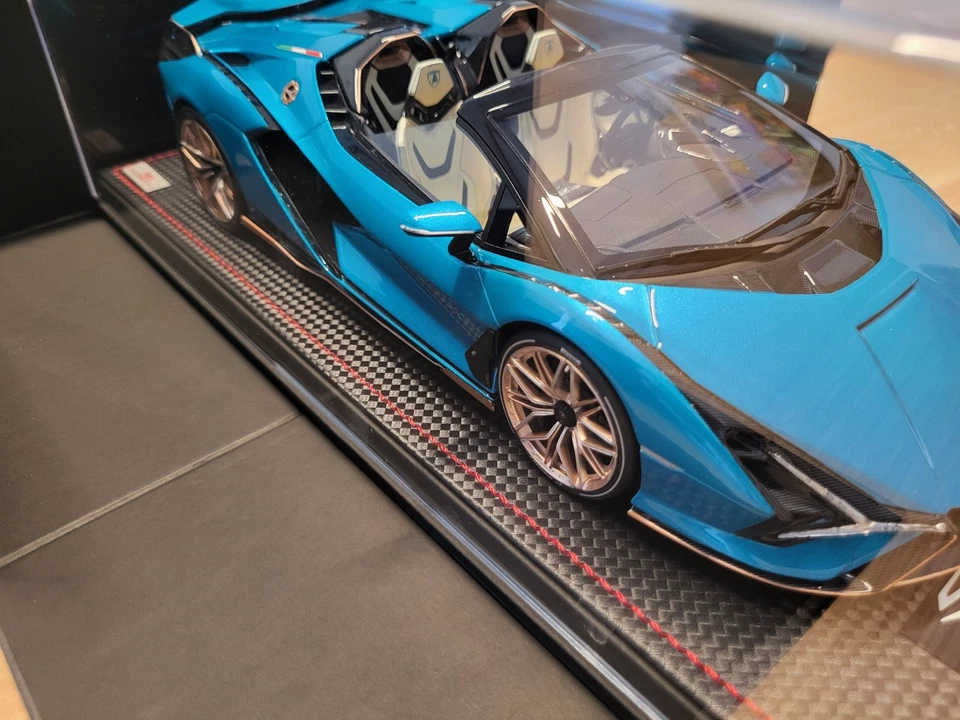 LAMBORGHINI SIAN ROADSTER 1/18 Blu Uranus MR COLLECTION MODELS LAMBO047 - Immagine 4 di 4