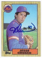 JESSE OROSCO 1987 TOPPS AUTOGRAPHED SIGNED # 704 NEW YORK METS