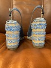 Jimmy Choo Amely Blue & Tan,  Denim & Raffia,  Wedge Sandals Size 8 / 38 — photo 5