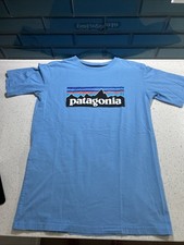 Patagonia P-6 Logo Organic Cotton Regular Fit T Shirt Youth XL Blue