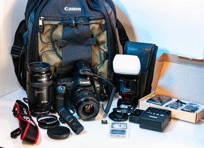 BUNDLE - Canon EOS Mark II 5D + 2 Lenses + Accessories - Low Shutter Only 17,687