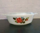 Vintage JAJ Pyrex England Cottage Rose Casserole #513 with Lid