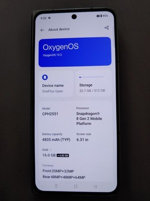 AS-IS *READ* OnePlus Open unlocked  512GB Green, 98% battery Health #79