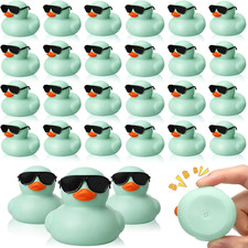 Green 36 Packs Mini Rubber Ducks With Sunglasses 2.2 Inch Baby Shower Colored