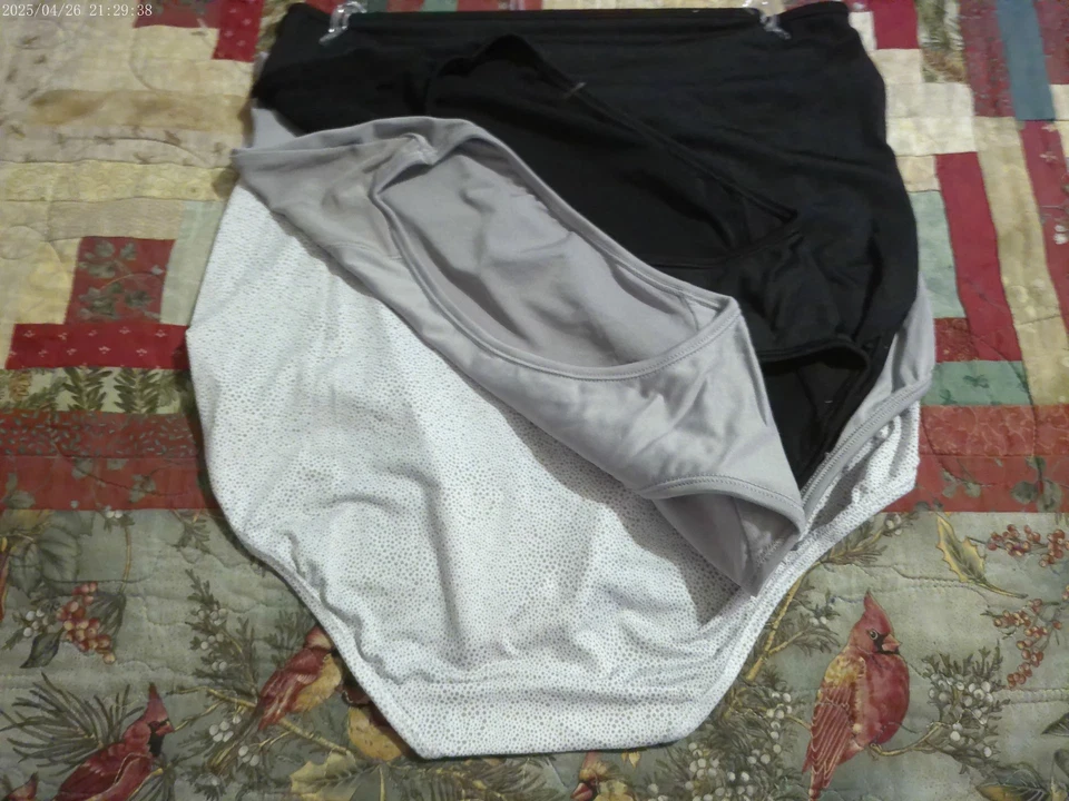 3 pares-2 bragas cortas de microfibra Olga 16030 estampado negro/gris/blanco *NUEVAS* L 7 Foto 4 de 4