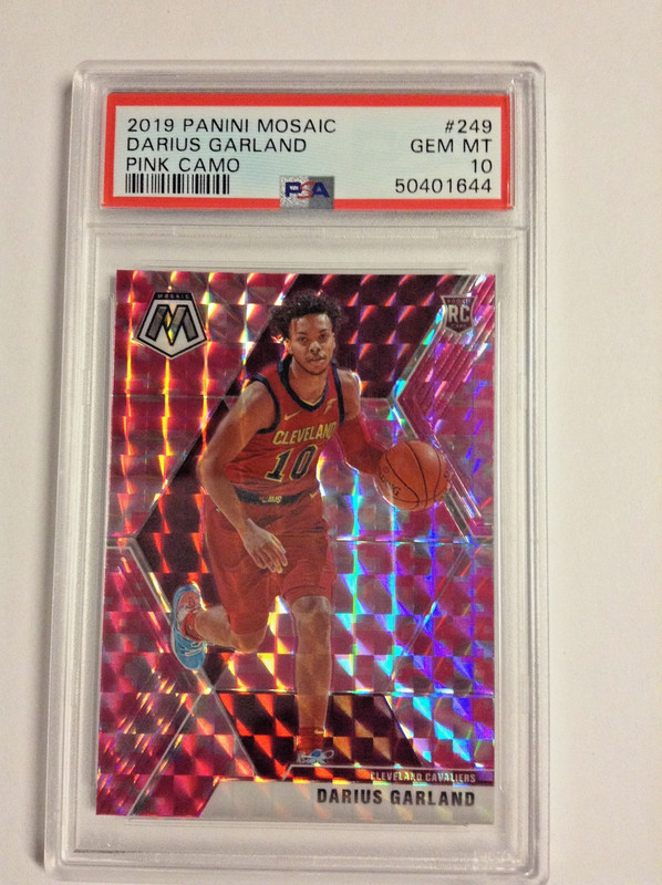 2019 Panini mosaic Darius Garland Pink Prizm Camo Rookie #249 PSA 10 CAVALIERS!!