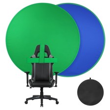 59 Inch Portable Green Blue Screen Chair Backdrop Kit Double Sided Pop Up