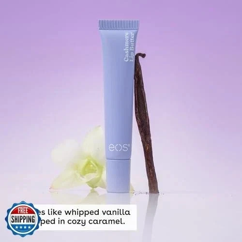 Mantequilla labial de cachemir eos, cachemir vainilla, mantequilla labial eos con pépti rellenos Foto 2 de 4