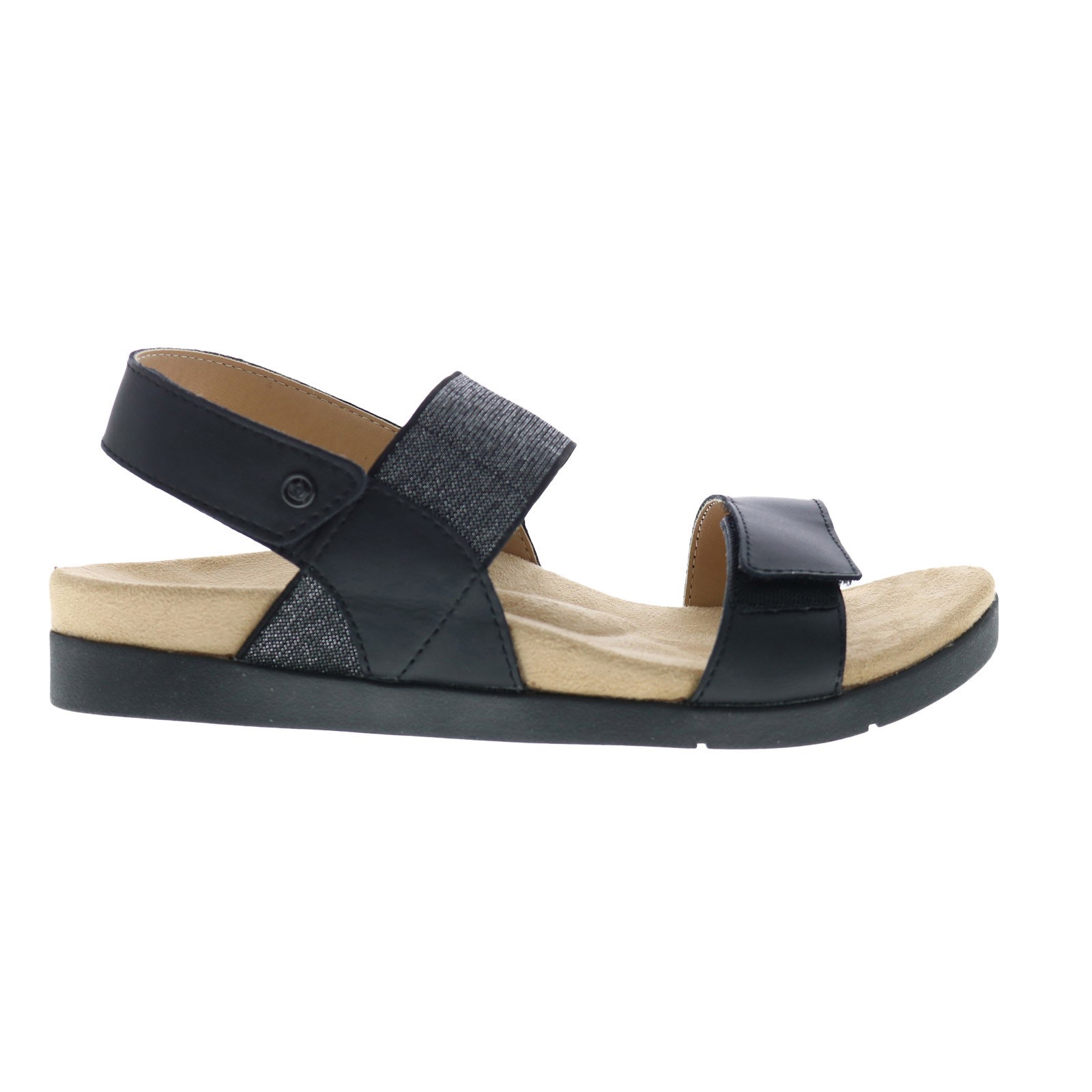 Spenco Sanabel 20216 Womens Black Synthetic Strap Sandals Shoes 9.5
