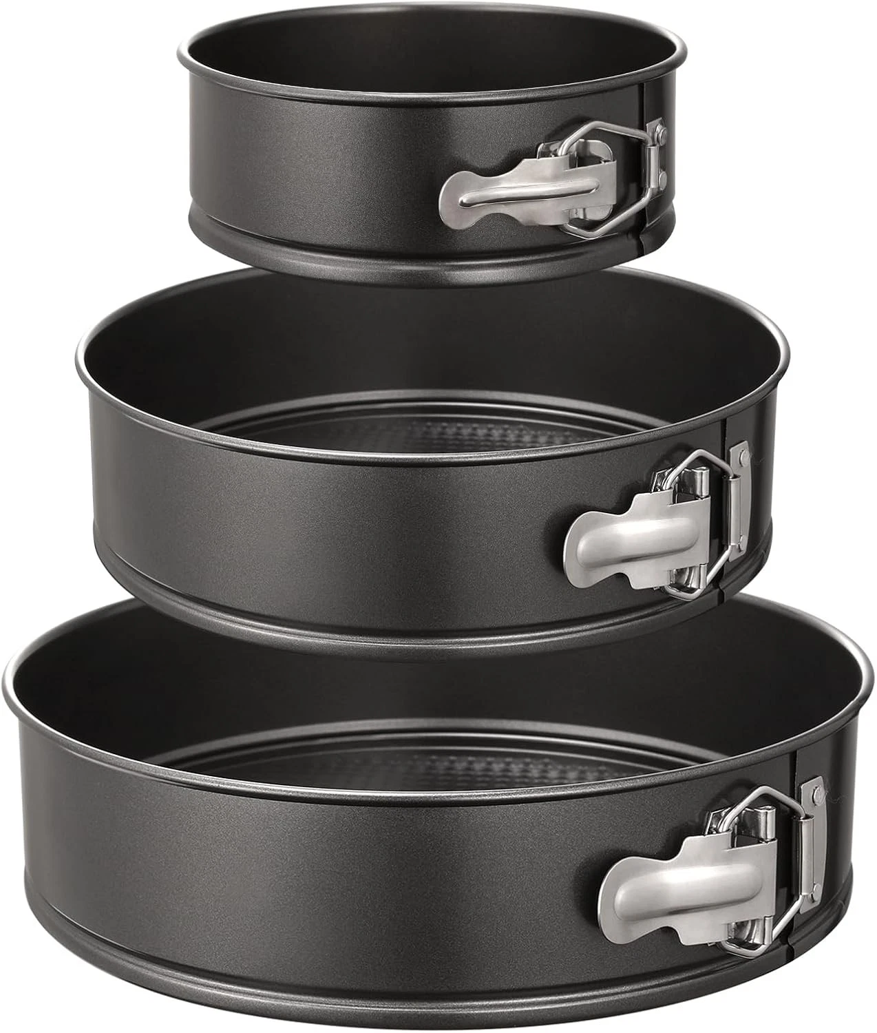 Springform Pan Set of 3 Non-stick Leakproof Round Cake Pan Set 6" 8" 10"