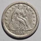 1857-O Seated Liberty Dime 10c Silver Coin ~ 90% Silver New Orleans (A130)