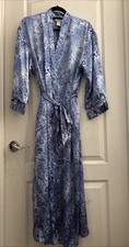 EUC Vintage Inner Most Blue Floral Animal Print Robe Woman  s Size MEDIUM