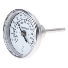 Thermometer Fahrenheit Distilling Temperature Gauge Bimetal 1/2 NPT 2 Stem 