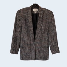 Vintage Emil Rutenberg Silk Tweed Blazer w Pastel Threads 80's Miami Vice size S