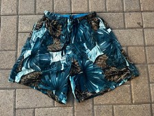Vintage 80s Speedo Swim Shorts Trunks Mens Large Nylon Lined Tropical Leaves M