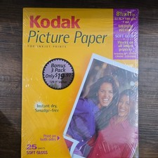 Kodak 8.5 x 11 Picture Paper For Inkjet Printers Soft Gloss Value Pack 3 New