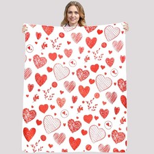 Valentine Day Throw Blanket 60x50 Inch Flannel Soft Couch Couple Mom Gift
