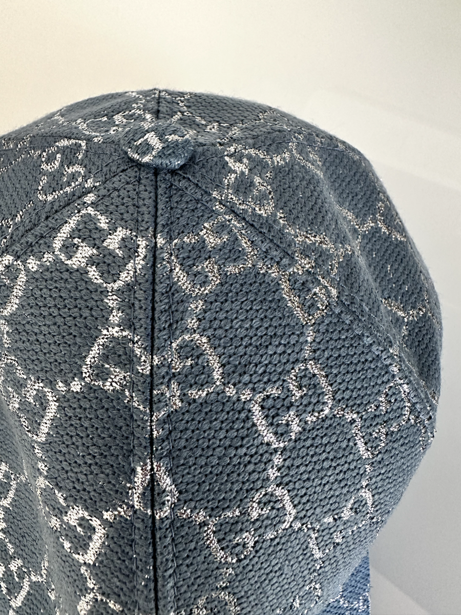 Gucci Blue GG Denim Baseball Cap – GG Monogram Pattern, Size L