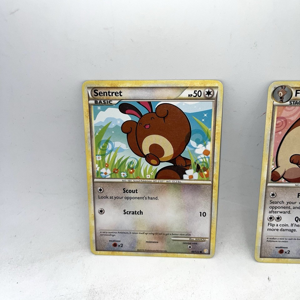 Furret 21/123 & Sentret 80/123 HeartGold & SoulSilver Pokémon TCG Card ...