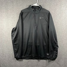 Nike Dri-Fit 1/4 Zip Mens Large Golf Top Long Sleeve Black AH5548-010 Pullover
